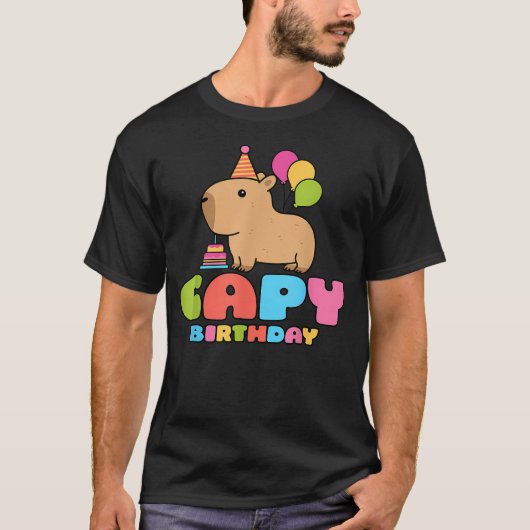 カピバラ 誕生日 カピバラ好き 面白い げっ歯類 動物 Tシャツ (正面)