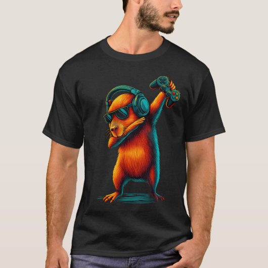 カピバラ・面白い・ビデオゲーム・カピバラ Tシャツ (正面)