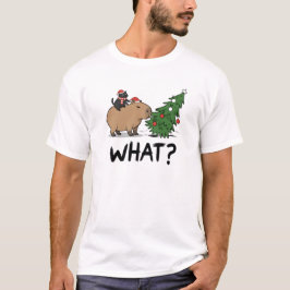 カピバラ 黒猫 クリスマス WHAT メメ グッズ Tシャツ