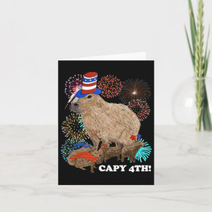 カピバラ 4th Of July 愛国的な花火 キャピーフォー カード