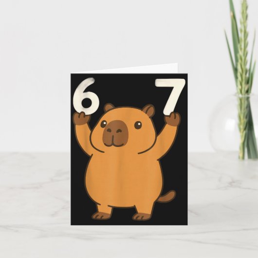 カピバラ 67 おもしろい メーム シックス セブン カード (正面)