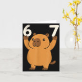 カピバラ 67 おもしろい メーム シックス セブン カード (黄色い花)