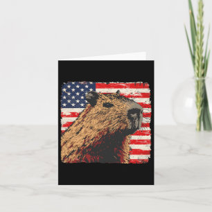 カピバラ USA 国旗 4th of July 愛好者 カード