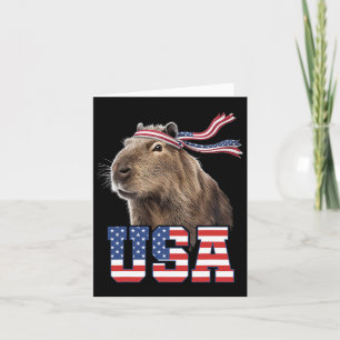 カピバラ USA 愛国 アメリカ国旗 メンズ レディース キッズ カード