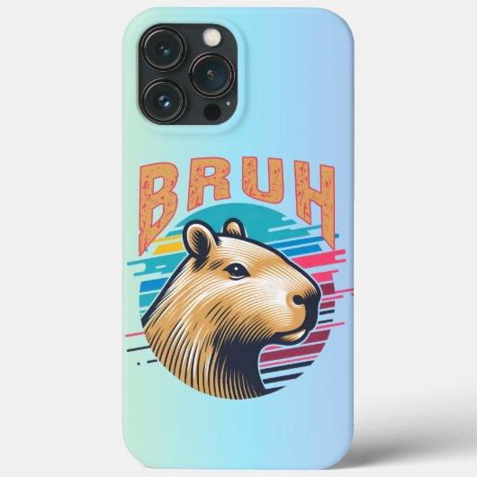 カピバラBruh 面白いBruh カピバララバー メンズ キッズ Case-Mate iPhoneケース (裏面)