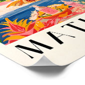 カピバラinバスタブ・アートプリントピンクのトロピカルバサー ポスター (角)