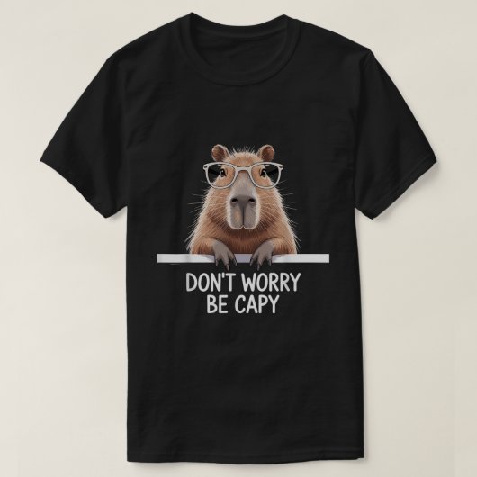 カピバラTシャツ 面白い おだやか Tシャツ (デザイン正面)