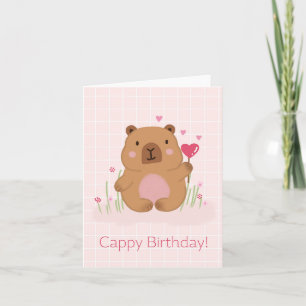 カピバースデー かわいいカピバラ 誕生日グリーティング カード