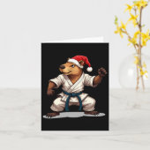 カピラカーテクリスマス武術アーツサンタハットホール カード (黄色い花)