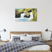 カピラーノキャニオン上流に跳躍サーモンのビュー キャンバスプリント (インサイチュ (寝室))