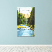 カピラーノサスペンションブリッジの眺め# 2 キャンバスプリント (インサイチュ (ウッドフロア))