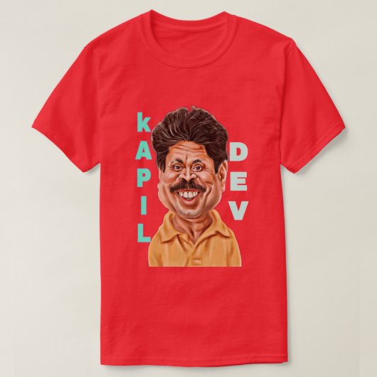 カピル開発有名なインドのクリケット Tシャツ (デザイン正面)