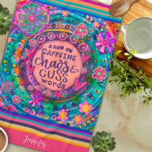 カフおもしろいェインChaos Cuss単語フローラストライプ名