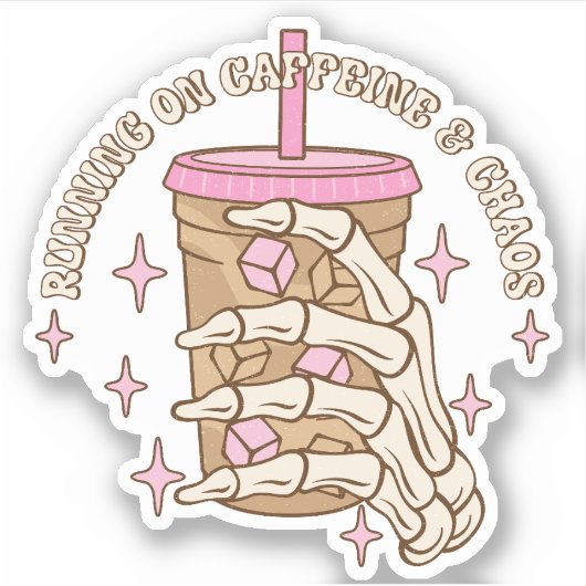 カフおもしろいランニングインとカオスビニールのステッカー シール (正面)