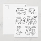 カフェでの女性の風刺漫画 ポストカード (正面/裏面)