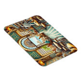 カフェでアレクサンドリアエジプトの水彩色絵を描の マグネット (右側)