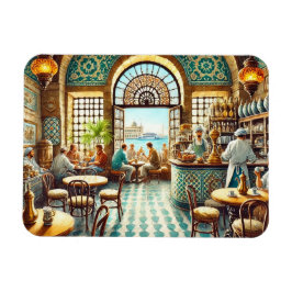 カフェでアレクサンドリアエジプトの水彩色絵を描の マグネット
