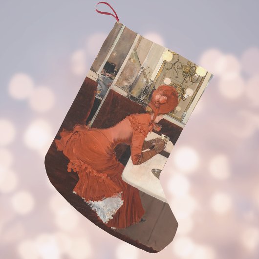 カフェでヴィンテージパリスシーンby Fernand Lungren スモールクリスマスストッキング