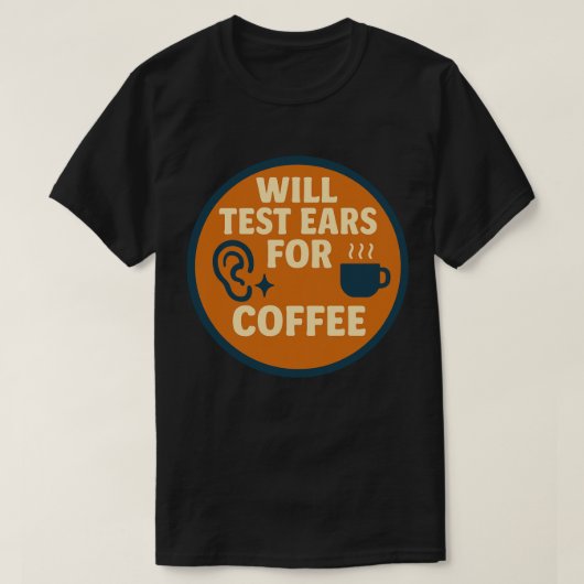 カフェで耳検診 Tシャツ (デザイン正面)