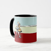 カフェで赤ワインを楽しむ少女 マグカップ (正面左)