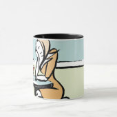 カフェで赤ワインを楽しむ少女 マグカップ (中央)