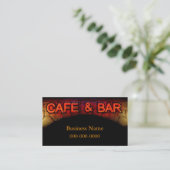 カフェとバーのビジネスカード 名刺 (スタンド正面)