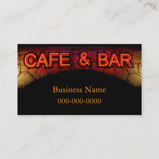カフェとバーのビジネスカード 名刺 (正面)