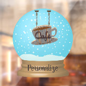 カフェのコーヒーサイン雪の地球の窓が張る ウィンドウサイン (シート2)