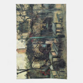 カフェのテラス、モンマルトル by ヴィンセント・ヴァン・ゴッホ キッチンタオル (縦)