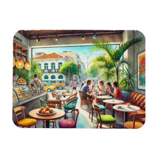 カフェのブラジルのマグ マグネット (横)