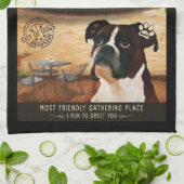 カフェのボクサー キッチンタオル (折り畳み)