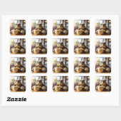 カフェのメガネめがね亀 スクエアステッカー スクエアシール (シート)