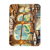 カフェのメテオラギリシャの観光風景 マグネット (縦)