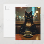 カフェのモナリザ猫 ポストカード (正面/裏面)