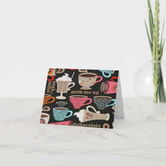 カフェのラテのコーヒー恋人のメッセージカード カード (正面)