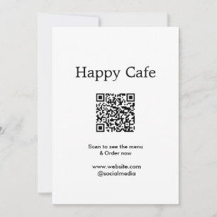 カフェのレストランがメニューを注文するためのQRコードをスキャンするホテル 招待状