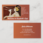 カフェのレストランの茶コーヒー名刺 名刺 (正面/裏面)
