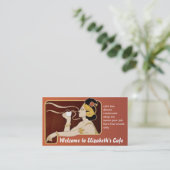 カフェのレストランの茶コーヒー名刺 名刺 (スタンド正面)