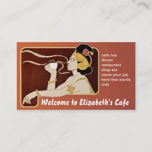 カフェのレストランの茶コーヒー名刺 名刺 (正面)