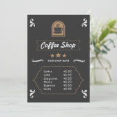 カフェのレトロメニューカード (スタンド正面)