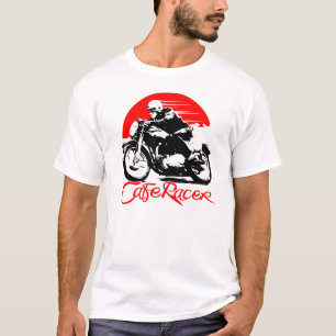 カフェのレーサーのオートバイのTシャツ Tシャツ