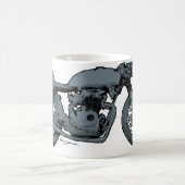 カフェのレーサーのクラシックな灰色 コーヒーマグカップ (中央)