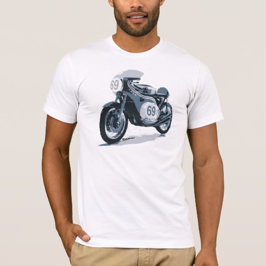 カフェのレーサーのクラシックのオートバイ Tシャツ (正面)