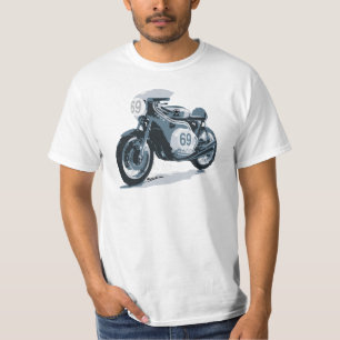 カフェのレーサーのクラシックのオートバイ Tシャツ
