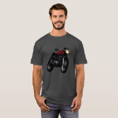 カフェのレーサーのヴィンテージのオートバイのTシャツ Tシャツ (正面フル)