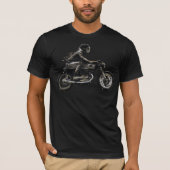 カフェのレーサーのMotorcyleの速い競争のライダー Tシャツ (正面)