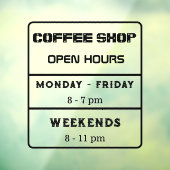 カフェの営業時間 ビジネスアワー ウィンドウサイン (シート3)