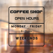 カフェの営業時間 ビジネスアワー ウィンドウサイン (シート2)