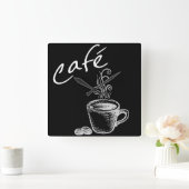 カフェの柱時計 スクエア壁時計 (ホーム)