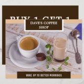 カフェの盛大なオープンフライヤー (正面/裏面)